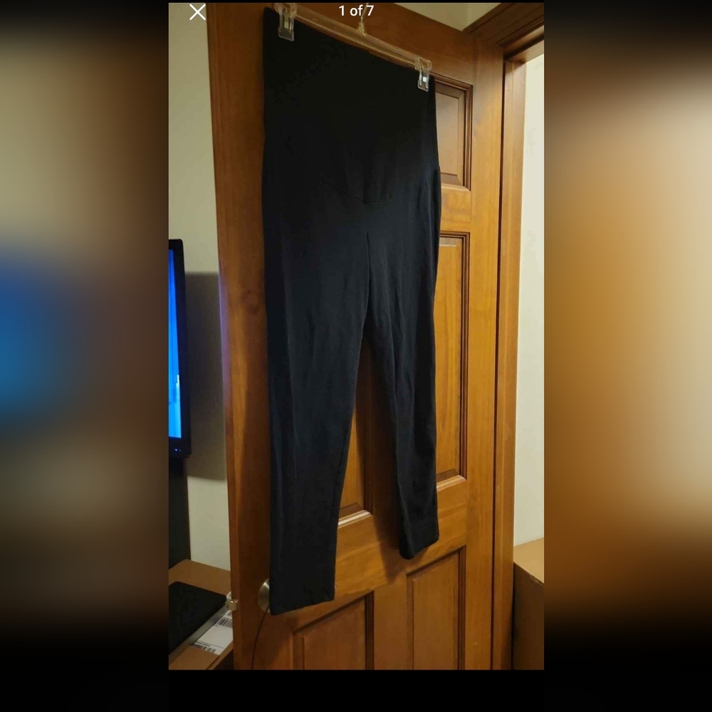 Womens maternity Large Black Stretch Pants - used